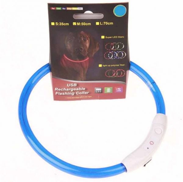 Ошейник светодиодный с USB проводом для собак