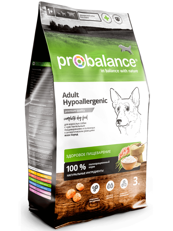 Корм ProBalance Hypoallergenic для собак с чувствительным пищеварением и склонностью к аллергии