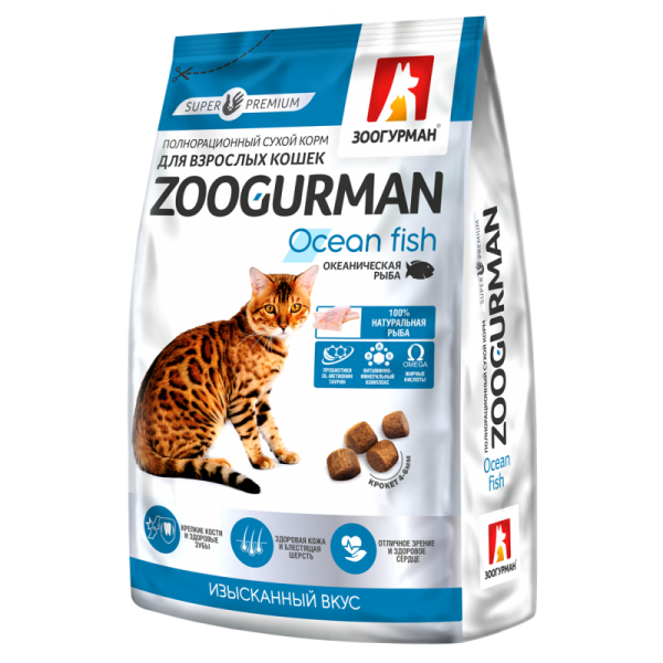 Сухой корм для кошек Zoogurman Изысканный вкус с Океанической рыбой