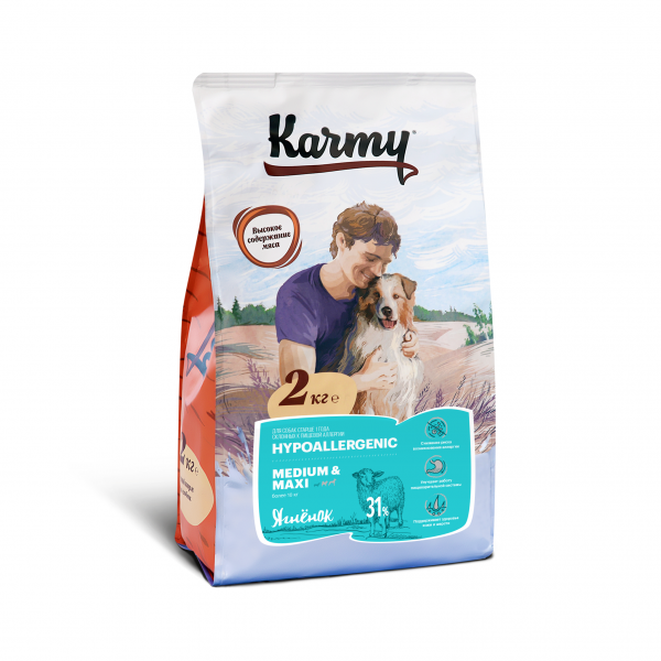 Корм Karmy Gipoallergenic Medium&Maxi для собак средних и крупных пород Ягненок