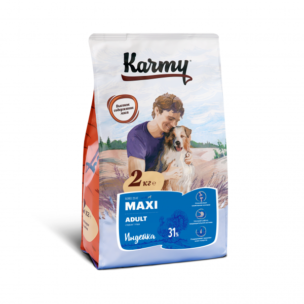 Корм Karmy Maxi Adult для собак крупных пород Индейка