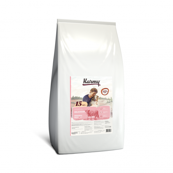 Корм Karmy Delicious Medium&Maxi для собак средних и крупных пород Телятина