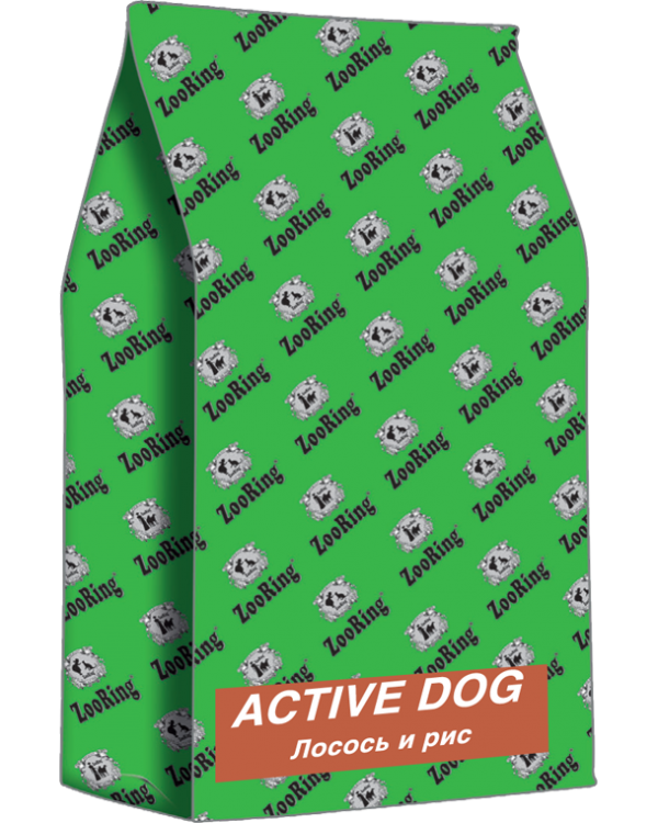 Корм ZooRing Active Dog антиаллергенная формула для собак Лосось и рис