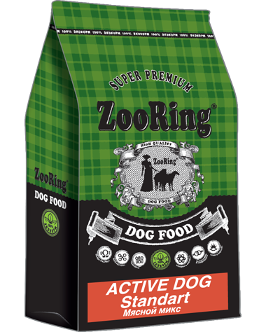 Корм ZooRing Active Dog Стандарт Мясной Микс