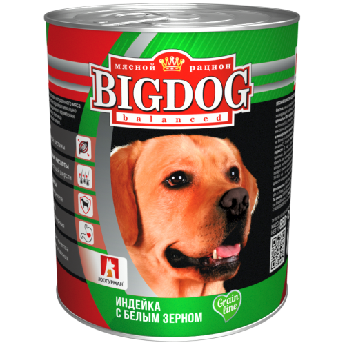 Корм для собак BIG DOG Grain line Индейка с белым зерном