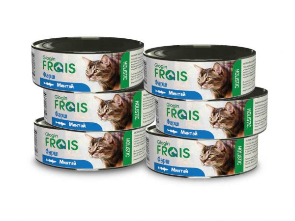Консервы FRAIS HOLISTIC CAT для кошек с минтаем фарш