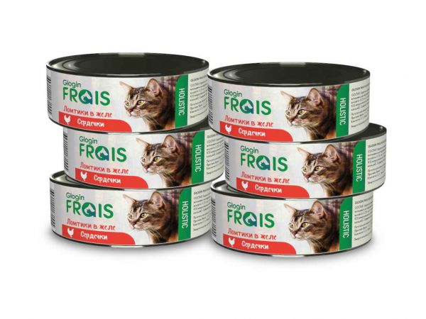 Консервы FRAIS HOLISTIC CAT для кошек ломтики в желе сердечки