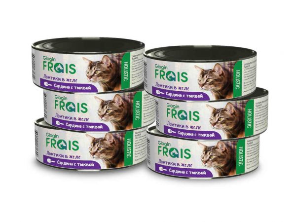 Консервы FRAIS HOLISTIC CAT для кошек ломтики в желе сардина с тыквой