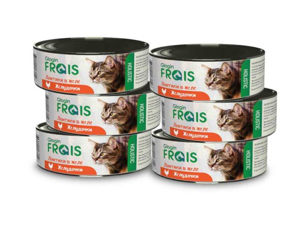 Консервы FRAIS HOLISTIC CAT для кошек ломтики в желе ЖЕЛУДОЧКИ