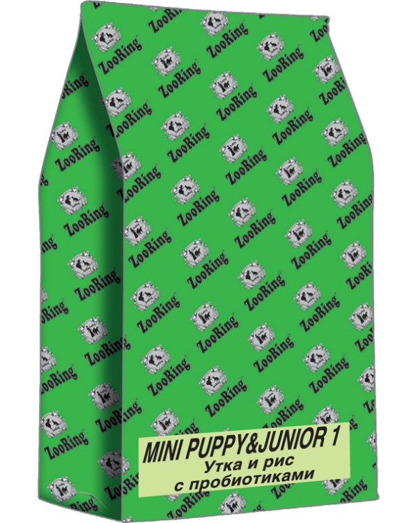 Корм ZooRing Mini Puppy Junior-1 Утка и рис c пробиотиками
