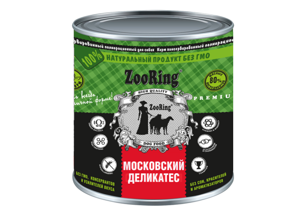 Консервы ZooRing для собак Московский деликатес 850 г