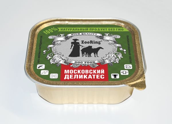 Корм влажный ZooRing для собак Московский деликатес 100г паштет