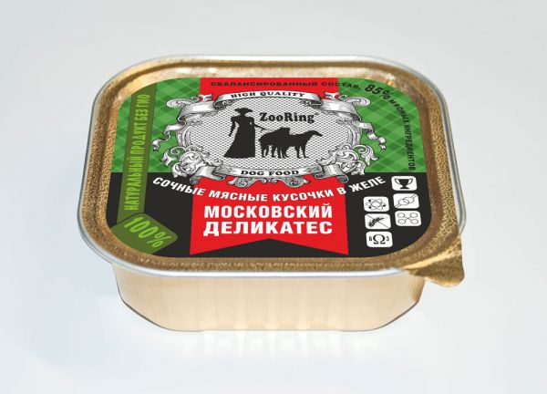 Консервы ZooRing для собак Москвоский деликатес 100г - кусочки в желе