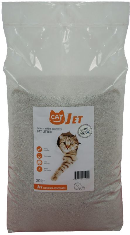 Наполнитель CATJET для кошек, белый бентонит 0,60-2,38 мм Натуральный