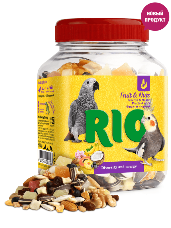 Лакомство RIO для всех видов птиц фруктово-ореховая смесь