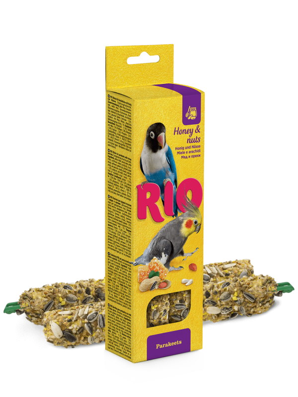 Палочки RIO для средних попугайчиков с медом и орехами