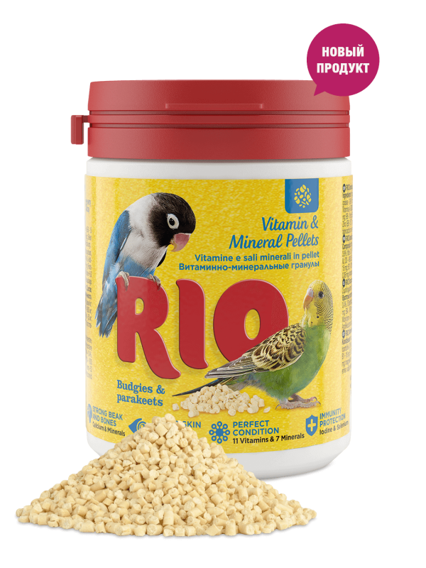 Витаминно-минеральные гранулы RIO для волнистых и средних попугаев