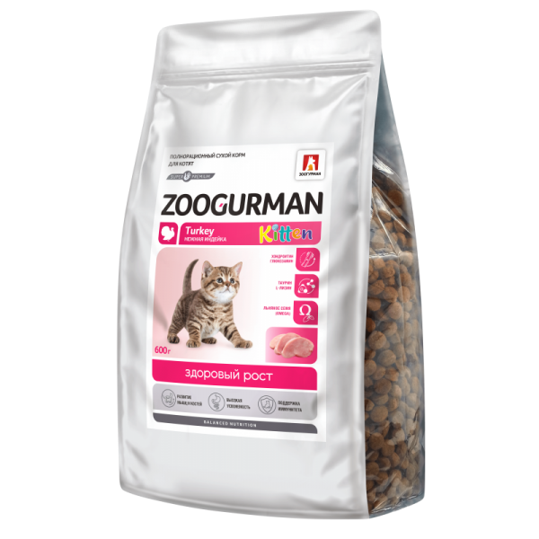 Сухой корм для котят Zoogurman Kitten Индейка