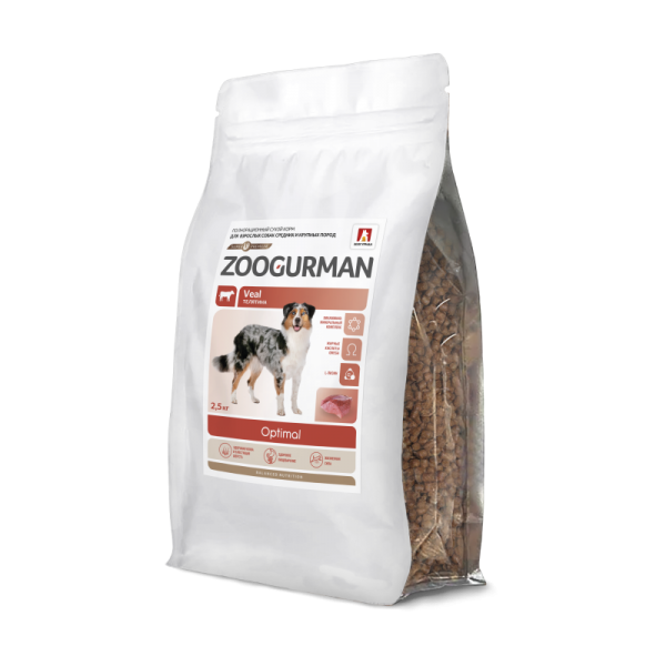 Сухой корм Zoogurman Optimal для собак средних и крупных пород Телятина